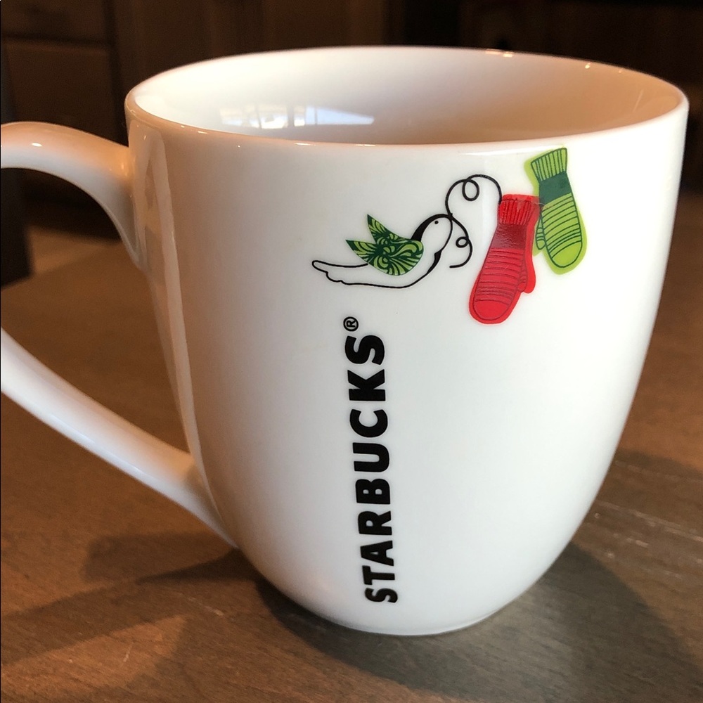 Starbucks Festive White Mug with Mittens Design 2011